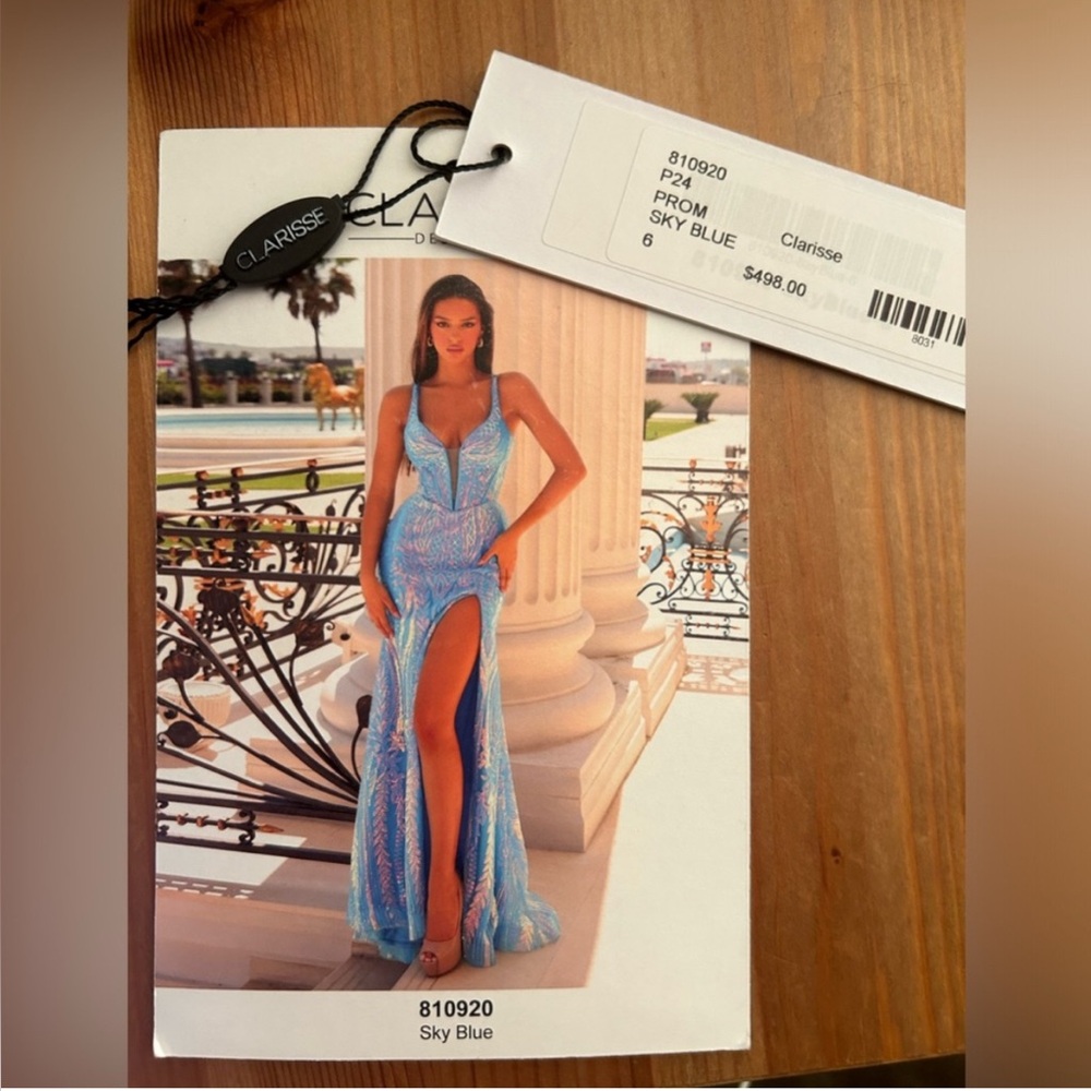 Stunning Blue Sequin Prom Dress - Picture 11 of 11